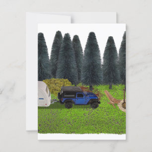 Cartão Postal Caminhão com uma Acampamento de Puxação no Campo L