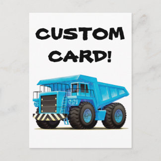 Cartão Postal Caminhão de Bomba Azul Grande