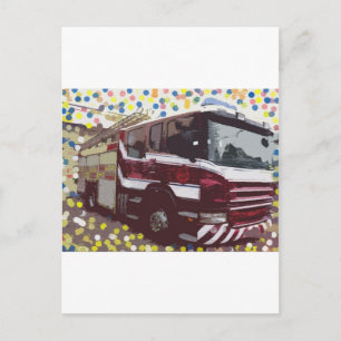 Cartão Postal Caminhão de Bombeiros