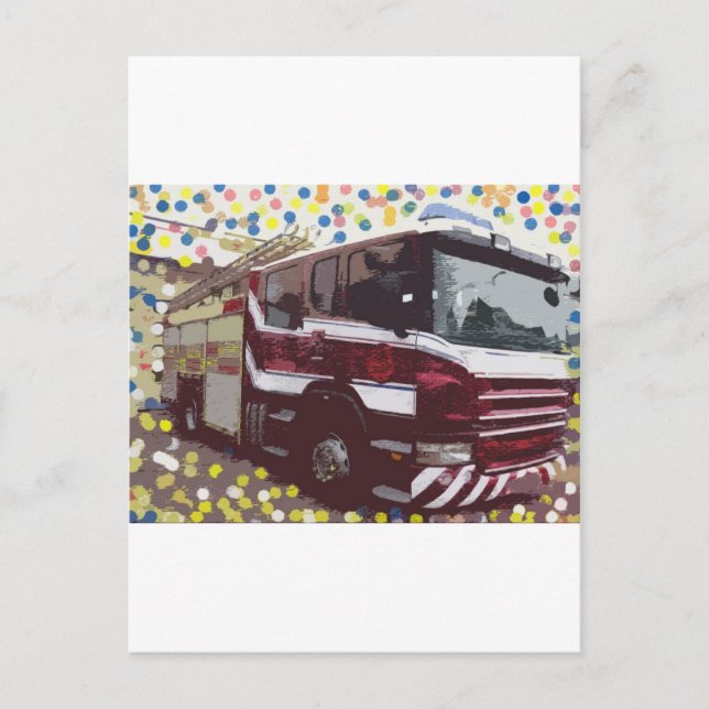 Cartão Postal Caminhão de Bombeiros (Frente)