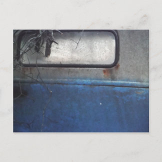 Cartão Postal Caminhão de colheita branco e azul