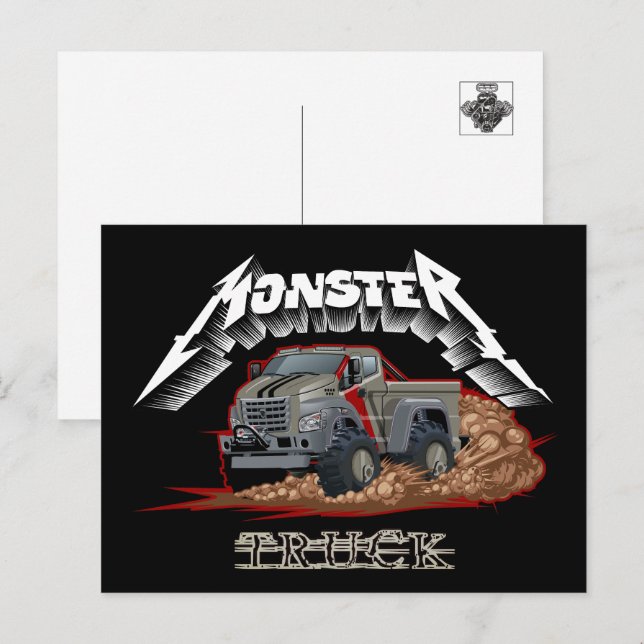 Cartão Postal Caminhão de desenho animado (Frente/Verso)