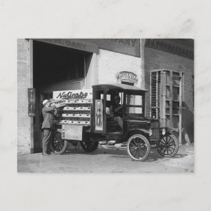 Cartão Postal Caminhão de entrega de refrigerante, 1924