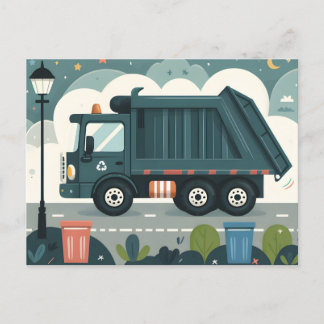 Cartão Postal Caminhão de lixo