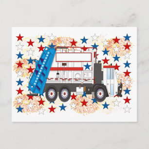 Cartão Postal Caminhão de lixo do dia 4 de julho