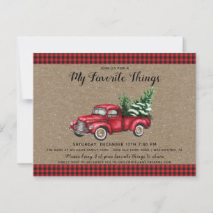 Cartão Postal Caminhão de Natal & Árvore Minhas Coisas Favoritas