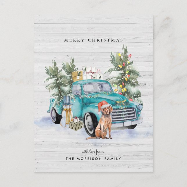 Cartão Postal Caminhão de Natal no estilo Fazenda Rústica (Frente)
