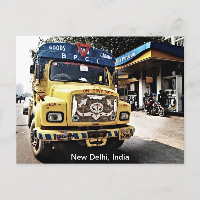 Cartão Postal Caminhão de Nova Delhi (Frente)