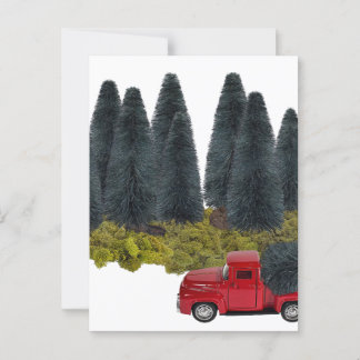 Cartão Postal Caminhão de Vintage com Árvore de Natal