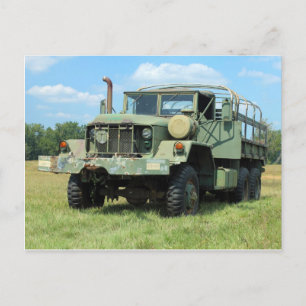 Cartão Postal Caminhão em excesso militar do vintage 6X6