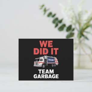 Cartão Postal Caminhão Lixo Trump 2024 Nós Conseguimos Equipe Li