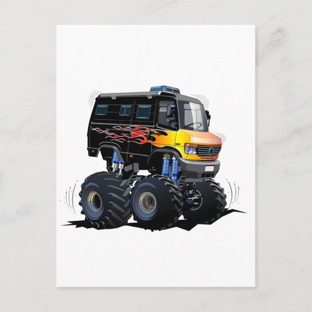 Cartão Postal Caminhão monstro de cartum (Frente)