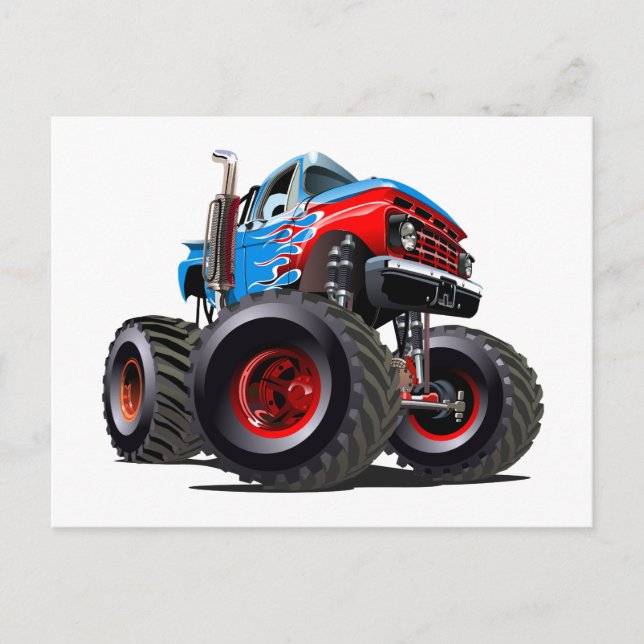 Cartão Postal Caminhão monstro de cartum (Frente)