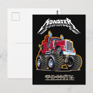 Cartão Postal Caminhão monstro de desenho animado