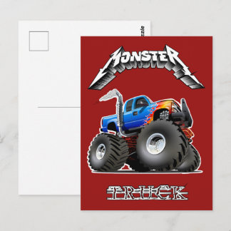 Cartão Postal Caminhão monstro de desenho animado