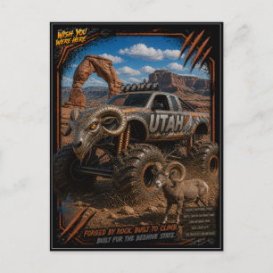 Cartão Postal Caminhão Monstro de Trilha de Utah Arte