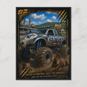 Cartão Postal Caminhão Monstro Kentucky Off Road Arte