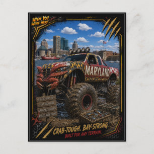Cartão Postal Caminhão Monstro Maryland Off Road Arte