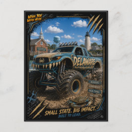 Cartão Postal Caminhão Monstro Off Road Delaware Arte