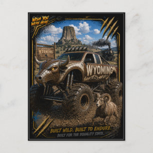 Cartão Postal Caminhão Monstro Wyoming Arte Off Road
