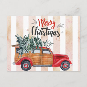 Cartão Postal Caminhão Vintage de Painel de Natal