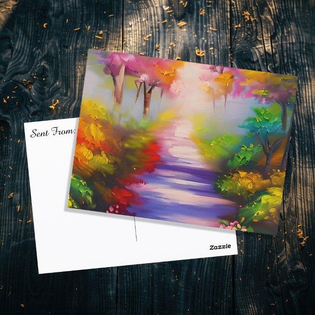 Cartão Postal Caminho da Floresta através das Folhas de outono (Criador carregado)