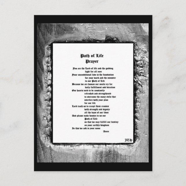 Cartão Postal Caminho da Oração da Vida (Frente)