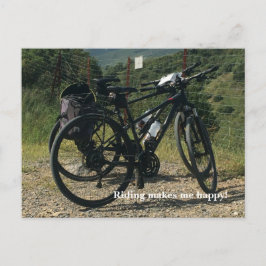 Cartão Postal Caminho de bicicleta me deixa feliz