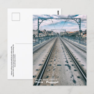 Cartão Postal Caminho de ferro do metro na ponte de Dom Luis I