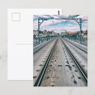Cartão Postal Caminho de ferro do metro na ponte de Dom Luis I