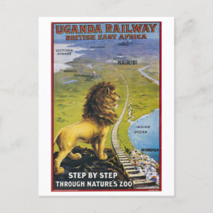 Cartão Postal Caminho de ferro do Uganda, África Oriental Britân