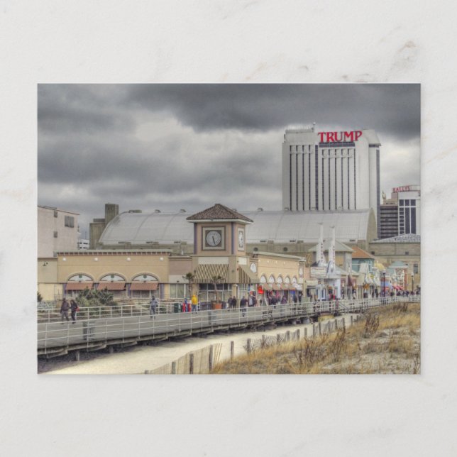 Cartão Postal Caminho de ferro em Atlantic City, NJ (Frente)