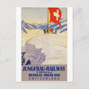 Cartão Postal Caminho de ferro Jungfrau, Bernese Oberland, Suiça