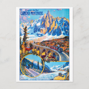 Cartão Postal Caminho de ferro Montevers, França, comboio sobre 