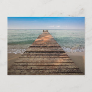 Cartão Postal Caminho de Madeira e Mar no Verão