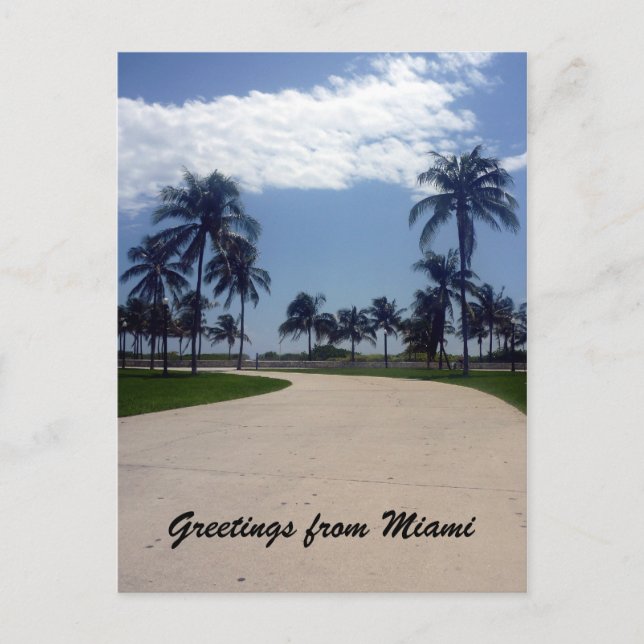 Cartão Postal caminho de Miami Palm (Frente)