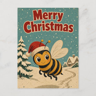 Cartão Postal Caminho de Neve Abelha Animal Natal