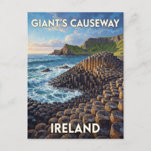 Cartão Postal Caminho do Gigante Irlanda Paisagem de Rocha Hexag