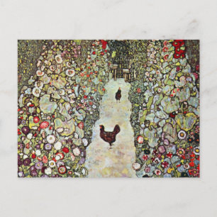 Cartão Postal Caminho do Jardim com Galinhas, Gustav Klimt, Art 