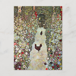 Cartão Postal Caminho do Jardim com Galinhas, Gustav Klimt, Art 