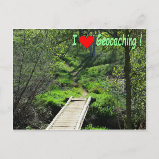 Cartão Postal Caminho na Floresta para o Geocaching