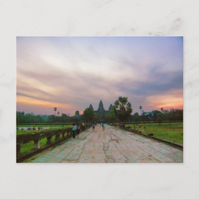 Cartão Postal Caminho para Angkor Wat, Cartão-postal do Camboja (Frente)