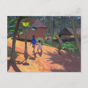 Cartão Postal Caminho para Kovalum Beach Kerala 1996