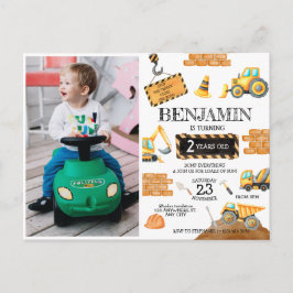 Cartão Postal Caminhões de Construção Escavadeiras Festa de 1º A