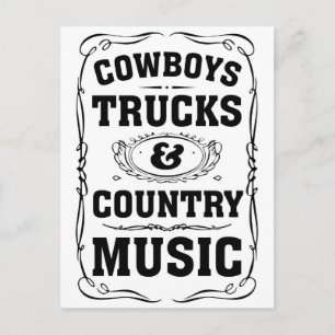 Cartão Postal Caminhões De Cowboys E Música Country