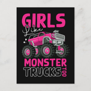 Cartão Postal Caminhões Monstros Legais Meninas Caminhão Monstro