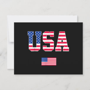 Cartão Postal Camisa 4 de Julho EUA Patriótica Bandeira American