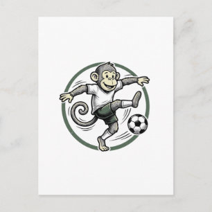 Cartão Postal Camisa de Desenho de Gravura de Jogador de Futebol
