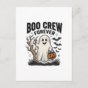 Cartão Postal Camisa de Halloween Fantasma Vintage Boo Crew Fore