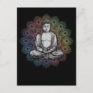 Cartão Postal Camisa de Ioga Budismo Espiritual Mandala de Buda